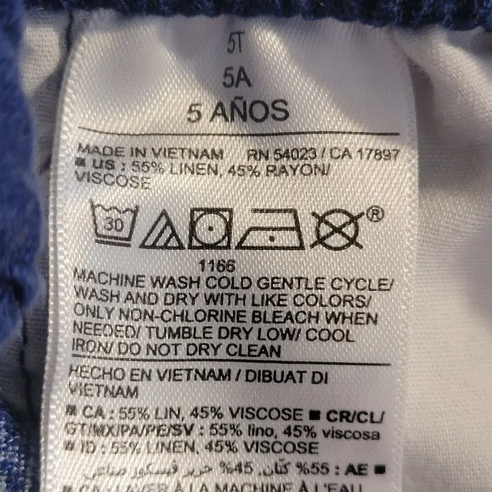Old Navy Navy Fruit Print Shorts Elastic Waist Toddler 5T Linen Blend Cute